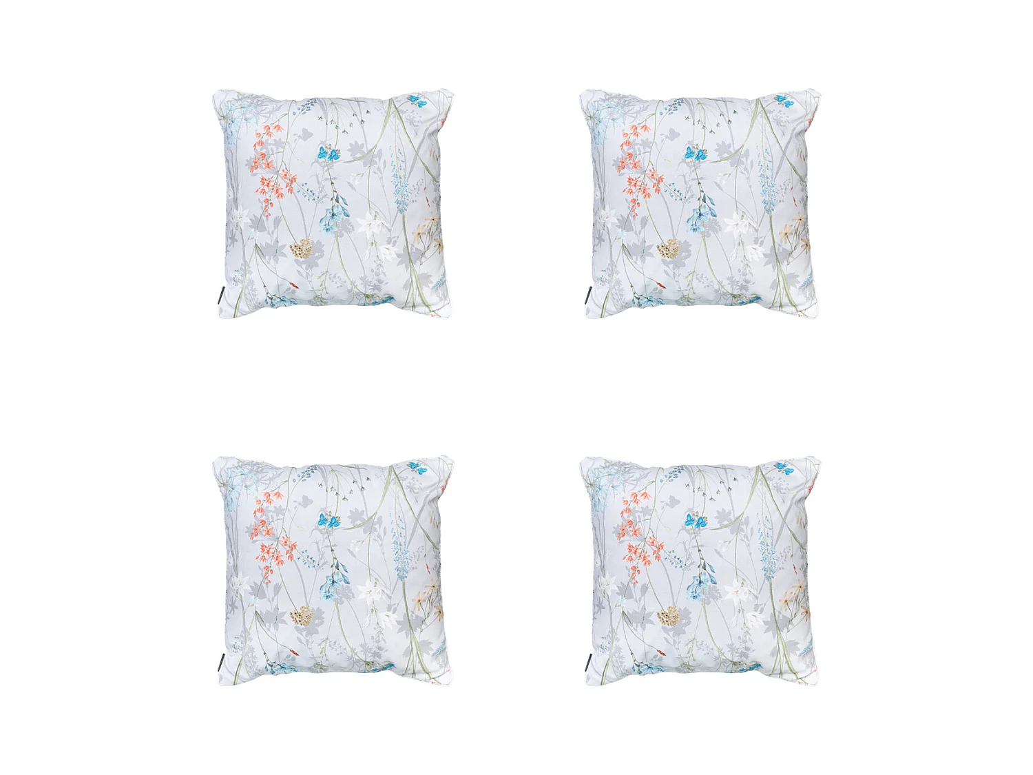 Coussin décoratif Donna toile azur éco+ - Env. 50x50 cm - Lot de 4