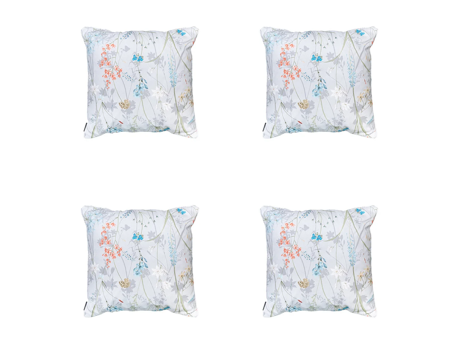 Coussin décoratif Donna toile azur éco+ - Env. 50x50 cm - Lot de 4