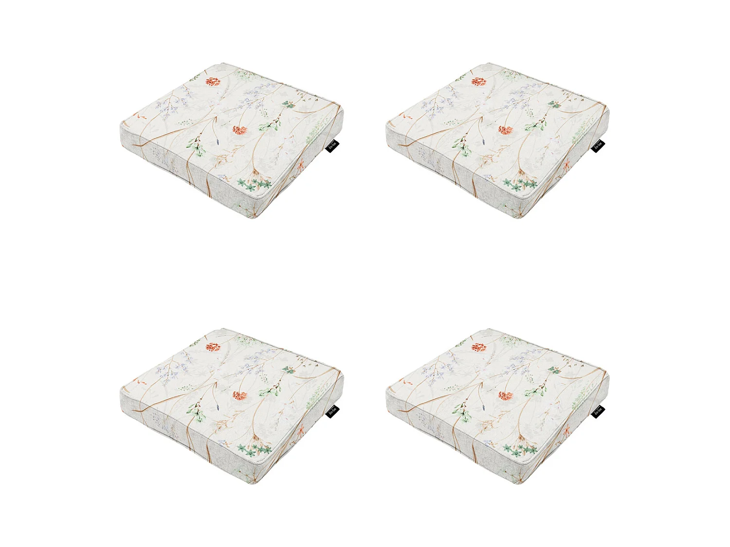 Coussin d'assise Donna en toile naturelle éco+ - Dimensions approximatives : 40 x 40 cm - Lot de 4