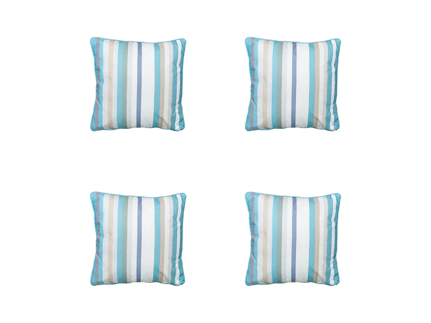 Coussin décoratif Righe azur - Env. 50x50 cm - Lot de 4