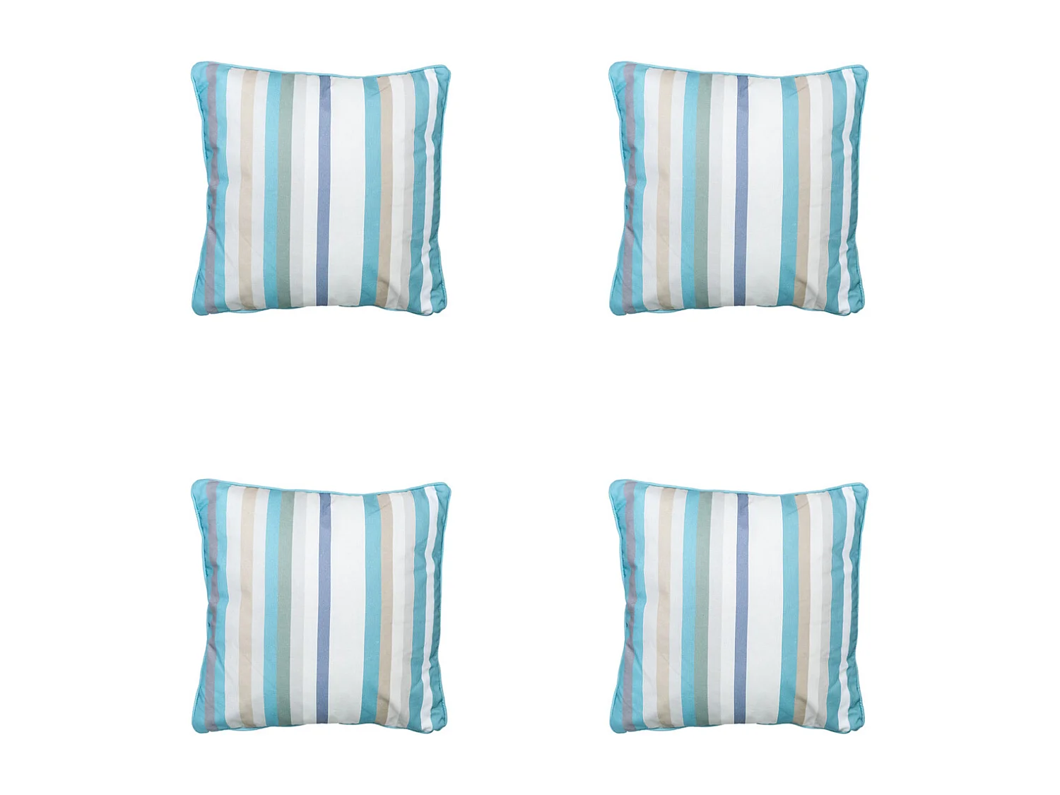 Coussin décoratif Righe azur - Env. 50x50 cm - Lot de 4