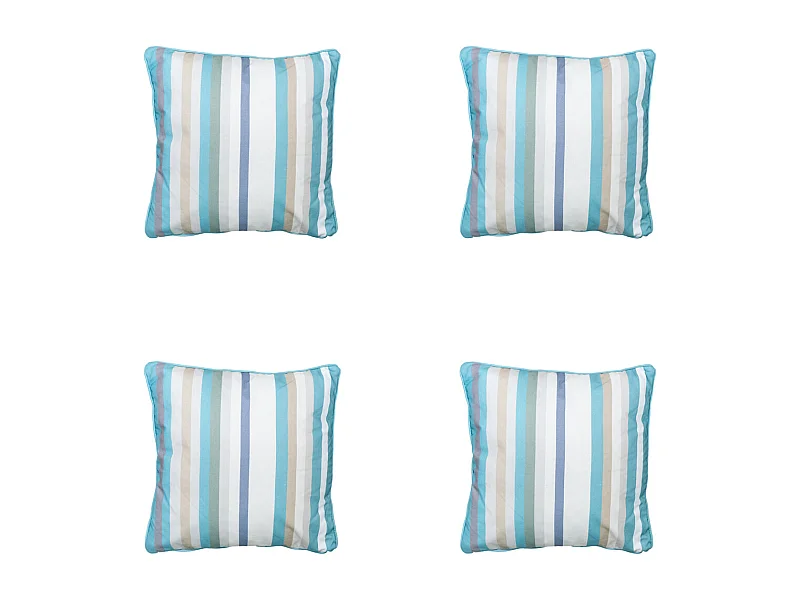 Coussin décoratif Righe azur - Env. 50x50 cm - Lot de 4