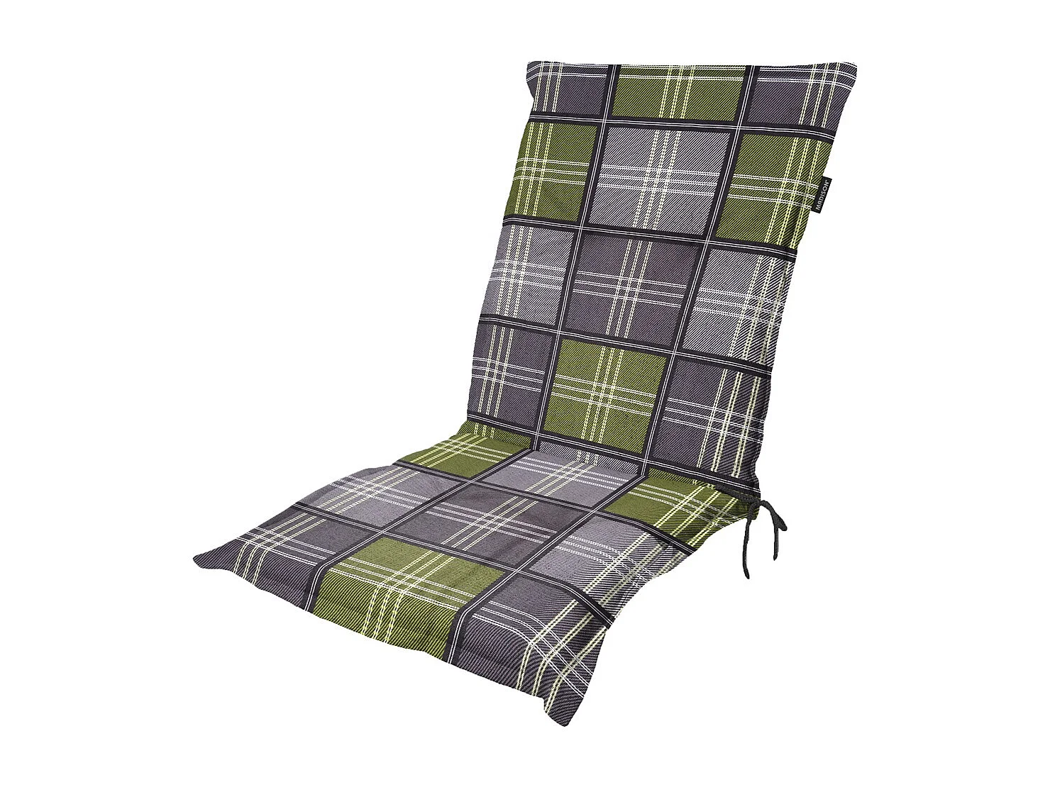 Coussin de chaise de jardin Low Back Patchy olive - Environ 105 x 50 cm - Lot de 4