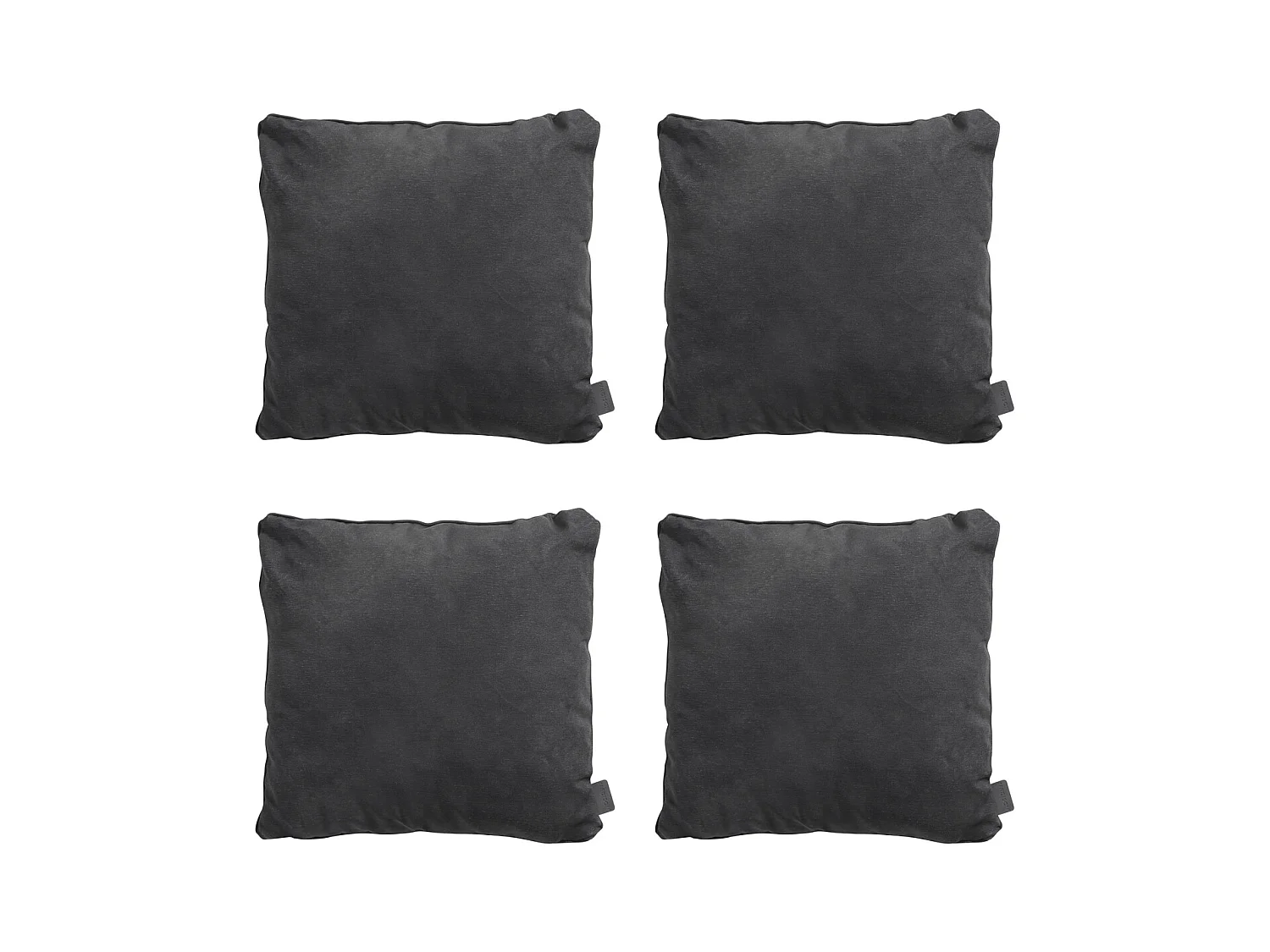 Coussin décoratif Panama noir - Env. 60x60 cm - Lot de 4