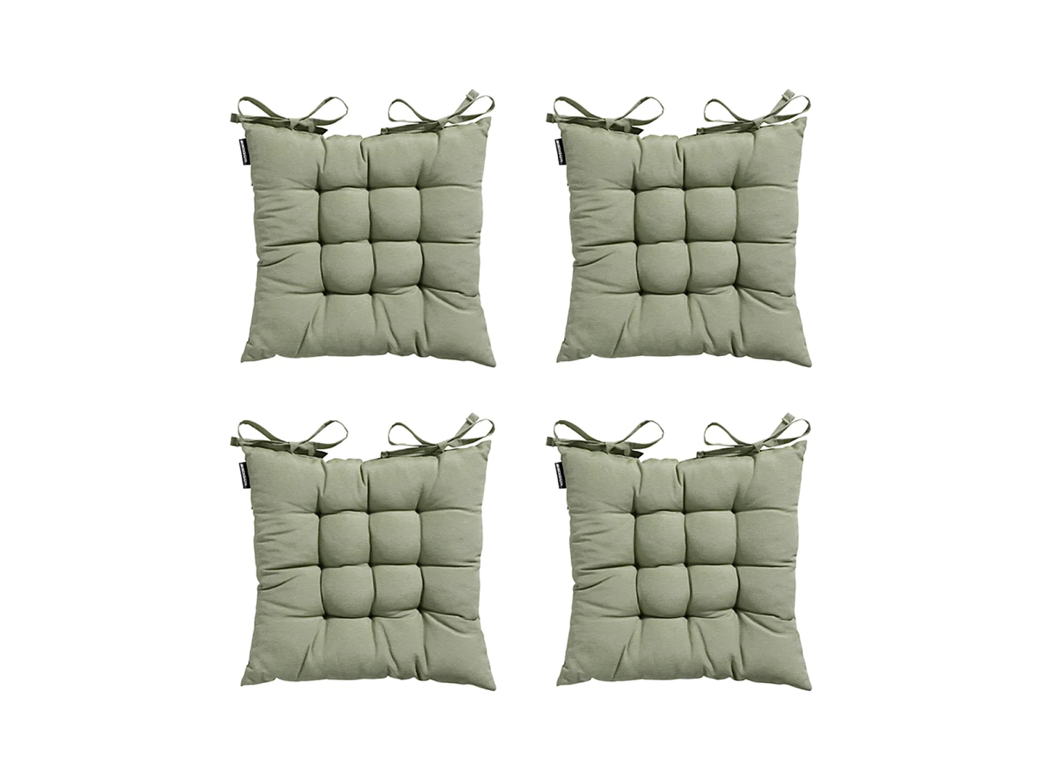 Cojín de asiento Toscana Panamá salvia - Aprox. 46x46 cm - Juego de 4