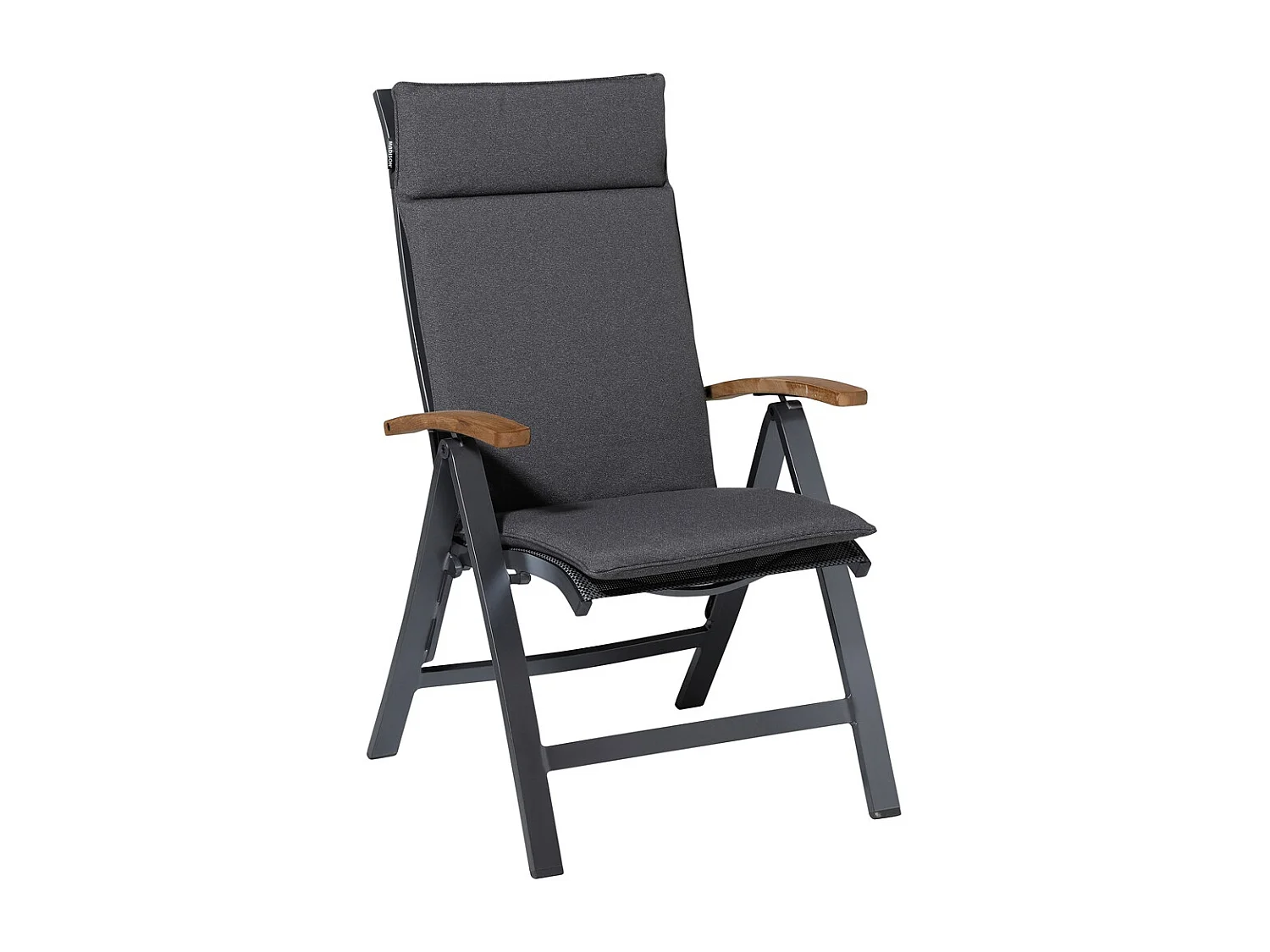 Coussin de chaise de jardin à dossier haut Manchester gris - Environ 120 x 50 cm - Lot de 4