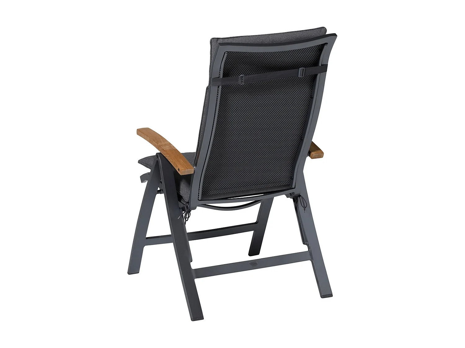 Coussin de chaise de jardin à dossier haut Manchester gris - Environ 120 x 50 cm - Lot de 4