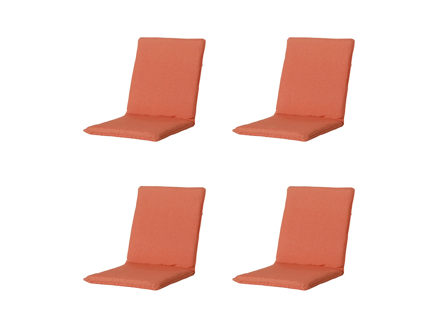 Coussin de chaise empilable Panama orange flamme - Env. 97 x 49 cm - Lot de 4