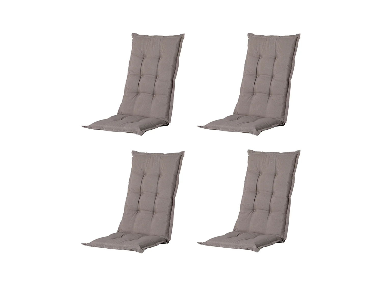 Coussin de chaise de jardin haut dossier en jute Panama - Environ 123 x 50 cm - Lot de 4
