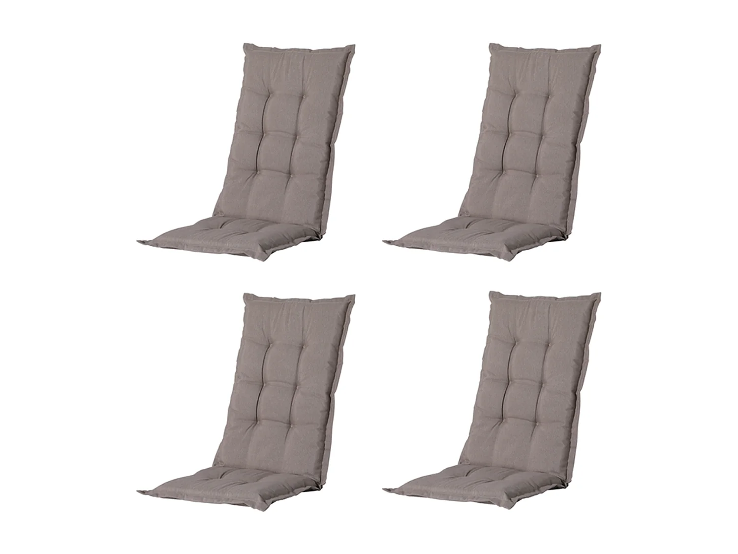 Coussin de chaise de jardin haut dossier en jute Panama - Environ 123 x 50 cm - Lot de 4