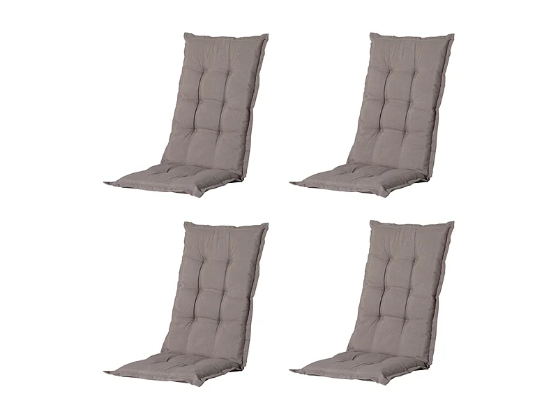 Tuinstoelkussen Hoge Rug Panama jute - Ca. 123x50 cm - Set van 4