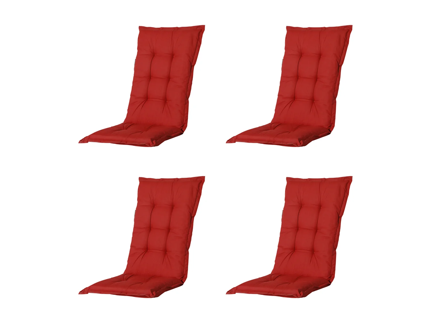 Coussin de chaise de jardin Low Back Basic rouge - Environ 105 x 50 cm - Lot de 4