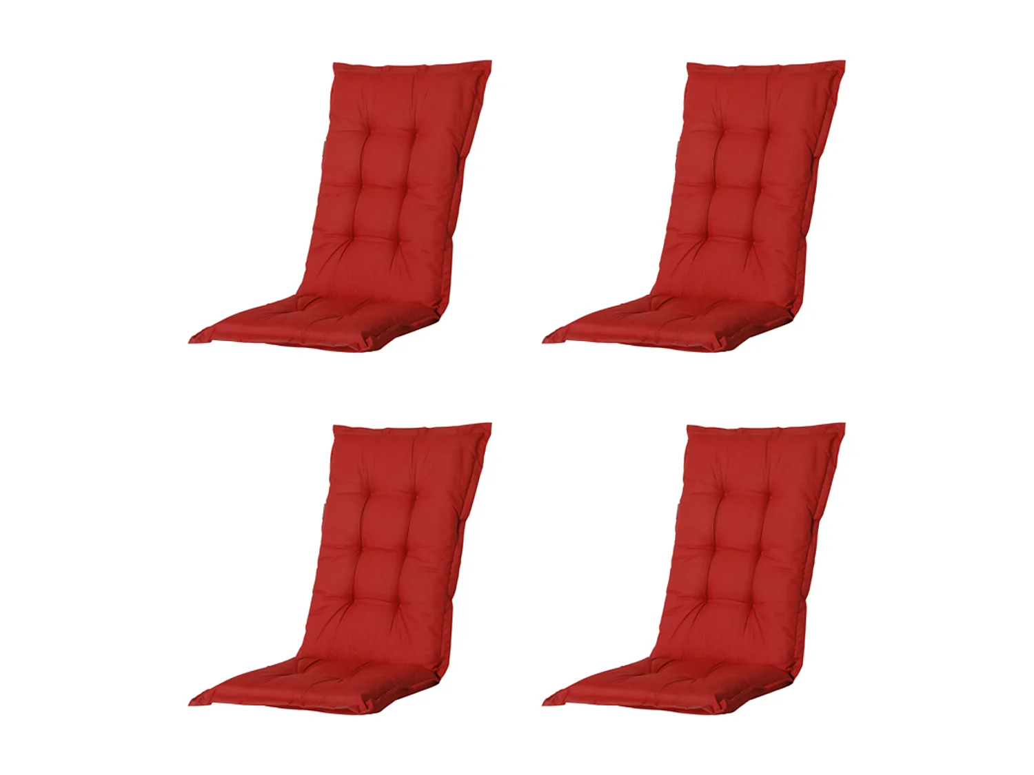 Coussin de chaise de jardin Low Back Basic rouge - Environ 105 x 50 cm - Lot de 4