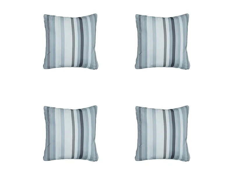 Coussin décoratif Righe gris - Environ 50x50 cm - Lot de 4
