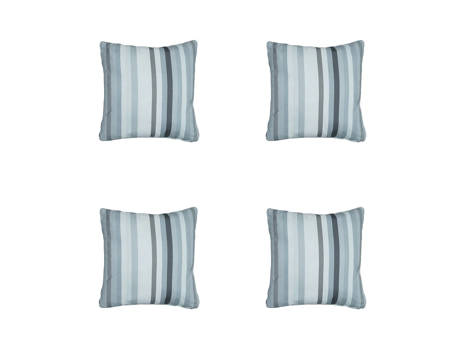 Coussin décoratif Righe gris - Environ 50x50 cm - Lot de 4