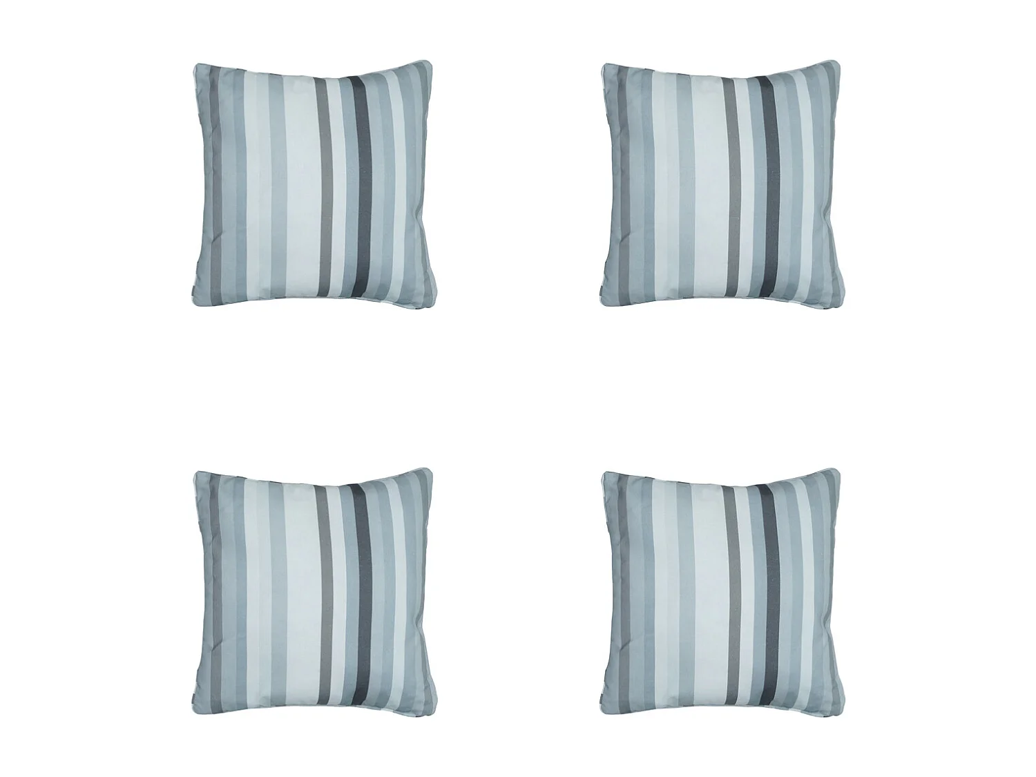 Coussin décoratif Righe gris - Environ 50x50 cm - Lot de 4