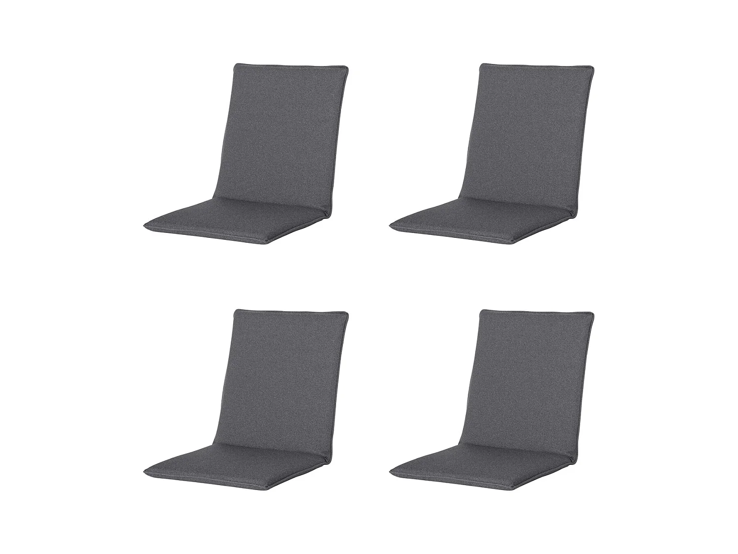 Coussin de chaise empilable Manchester gris - Environ 97 x 49 cm - Lot de 4