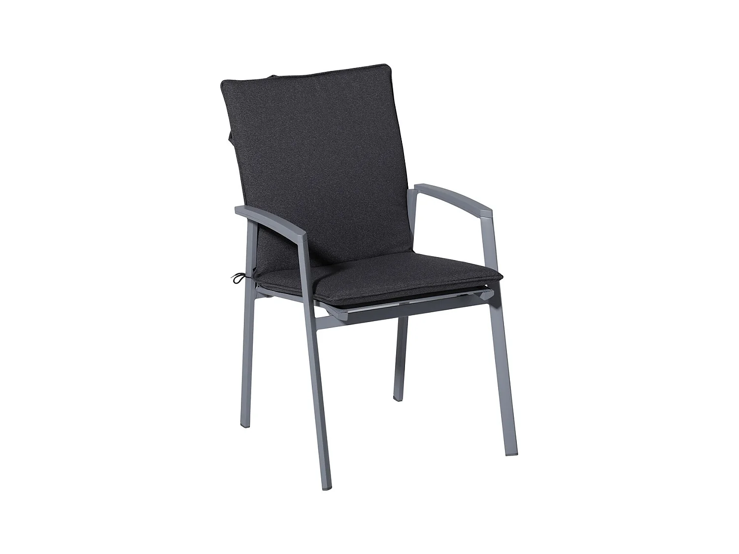 Coussin de chaise empilable Manchester gris - Environ 97 x 49 cm - Lot de 4