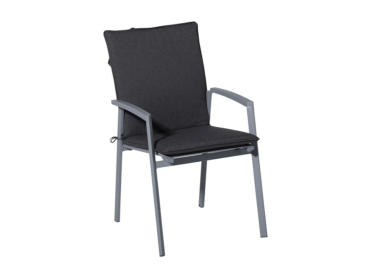 Coussin de chaise empilable Manchester gris - Environ 97 x 49 cm - Lot de 4