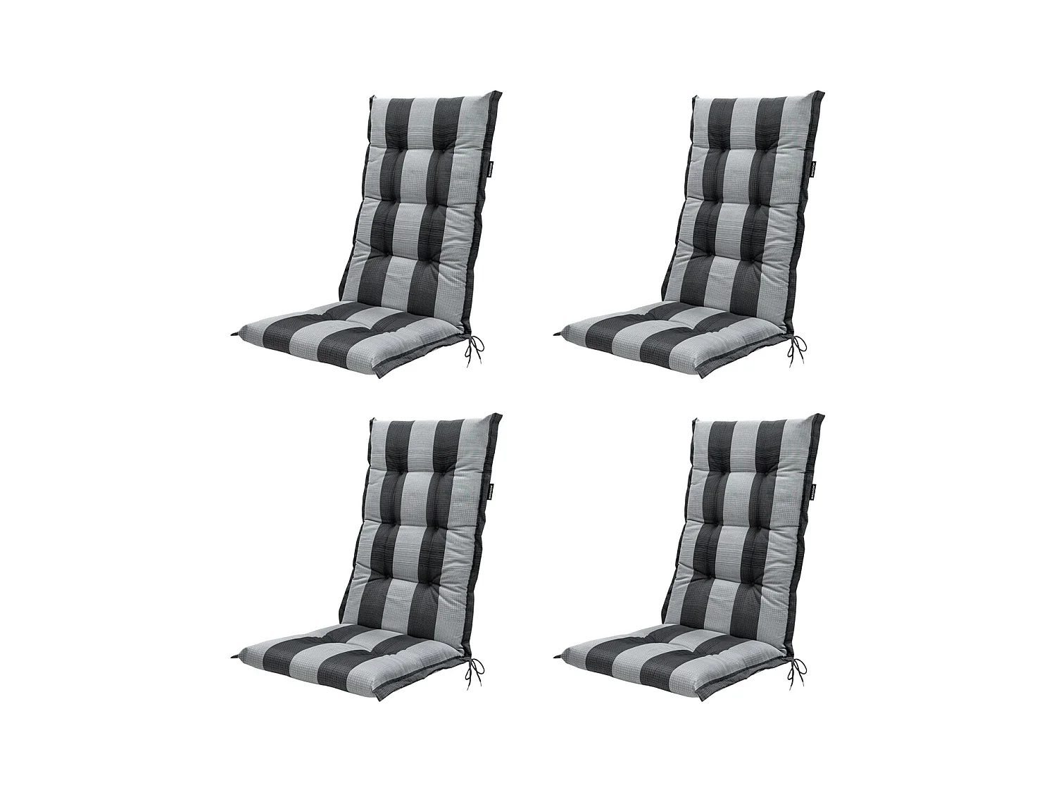 Tuinstoelkussen Hoge Rug Alice grey - Ca. 123x50 cm - Set van 4