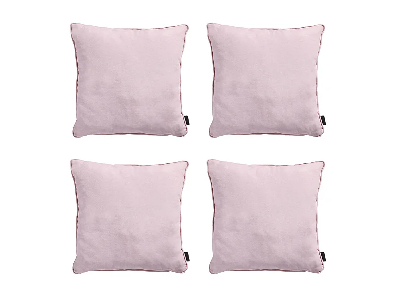 Coussin décoratif Panama rose tendre - Env. 45x45 cm - Lot de 4