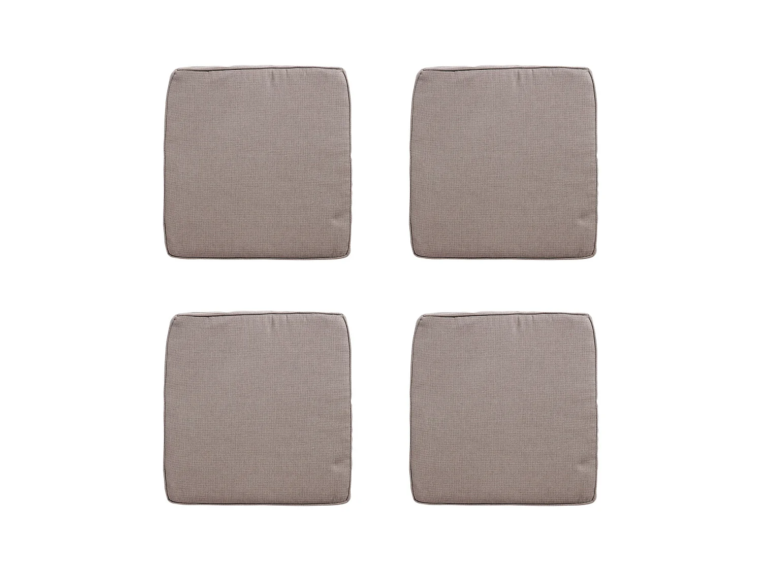 Coussin d'assise en osier côtelé - Environ 48 x 48 cm - Lot de 4