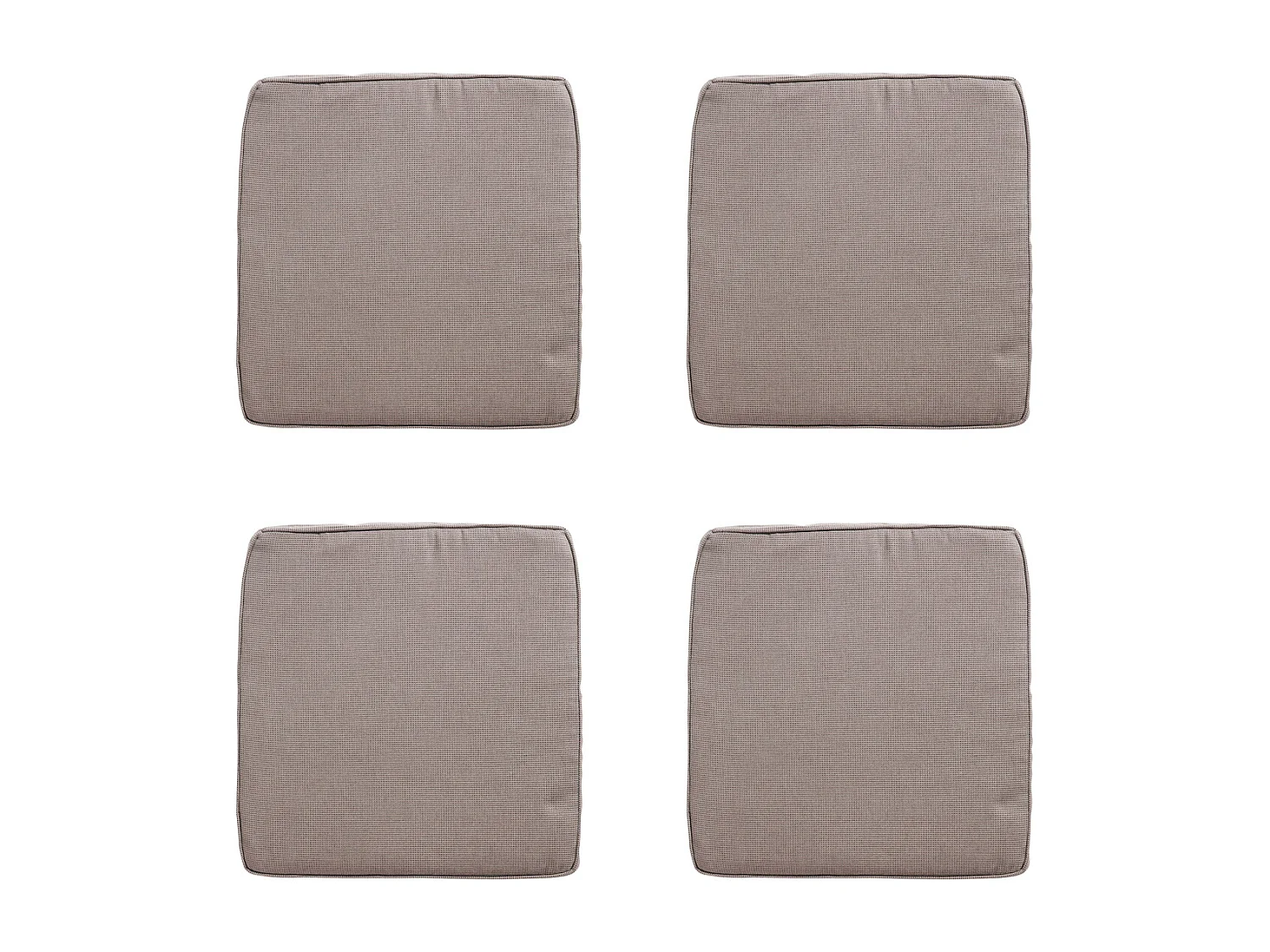 Coussin d'assise en osier côtelé - Environ 48 x 48 cm - Lot de 4