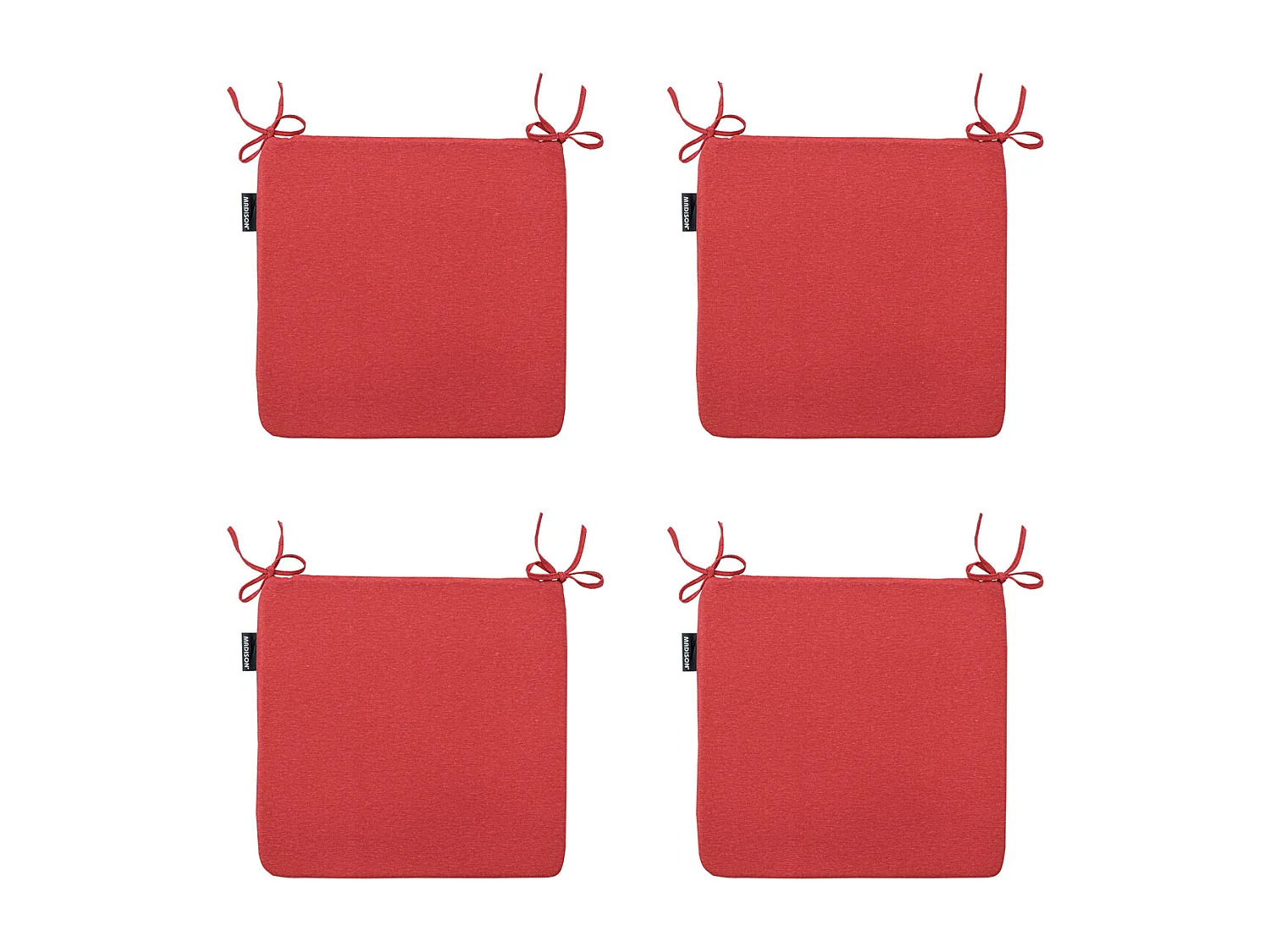 Coussin d'assise Panama rouge brique - Environ 40 x 40 cm - Lot de 4