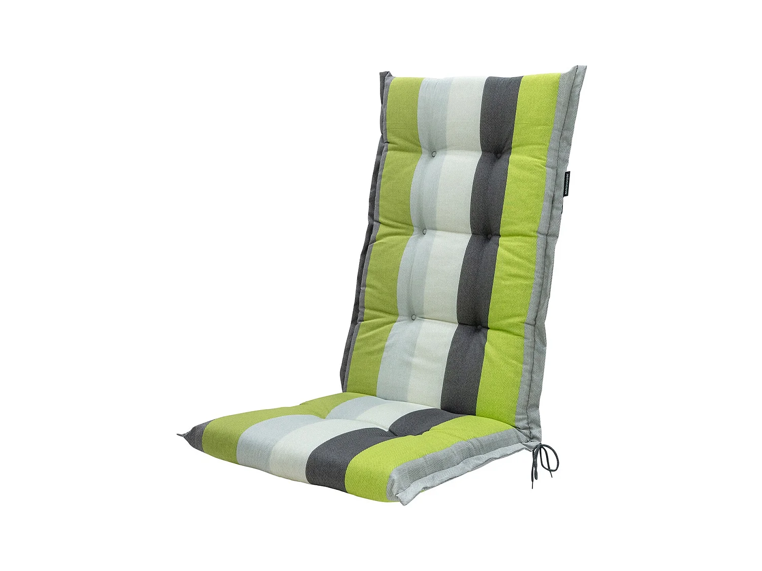 Coussin de chaise de jardin haut dossier Victoria vert - Environ 123 x 50 cm - Lot de 4