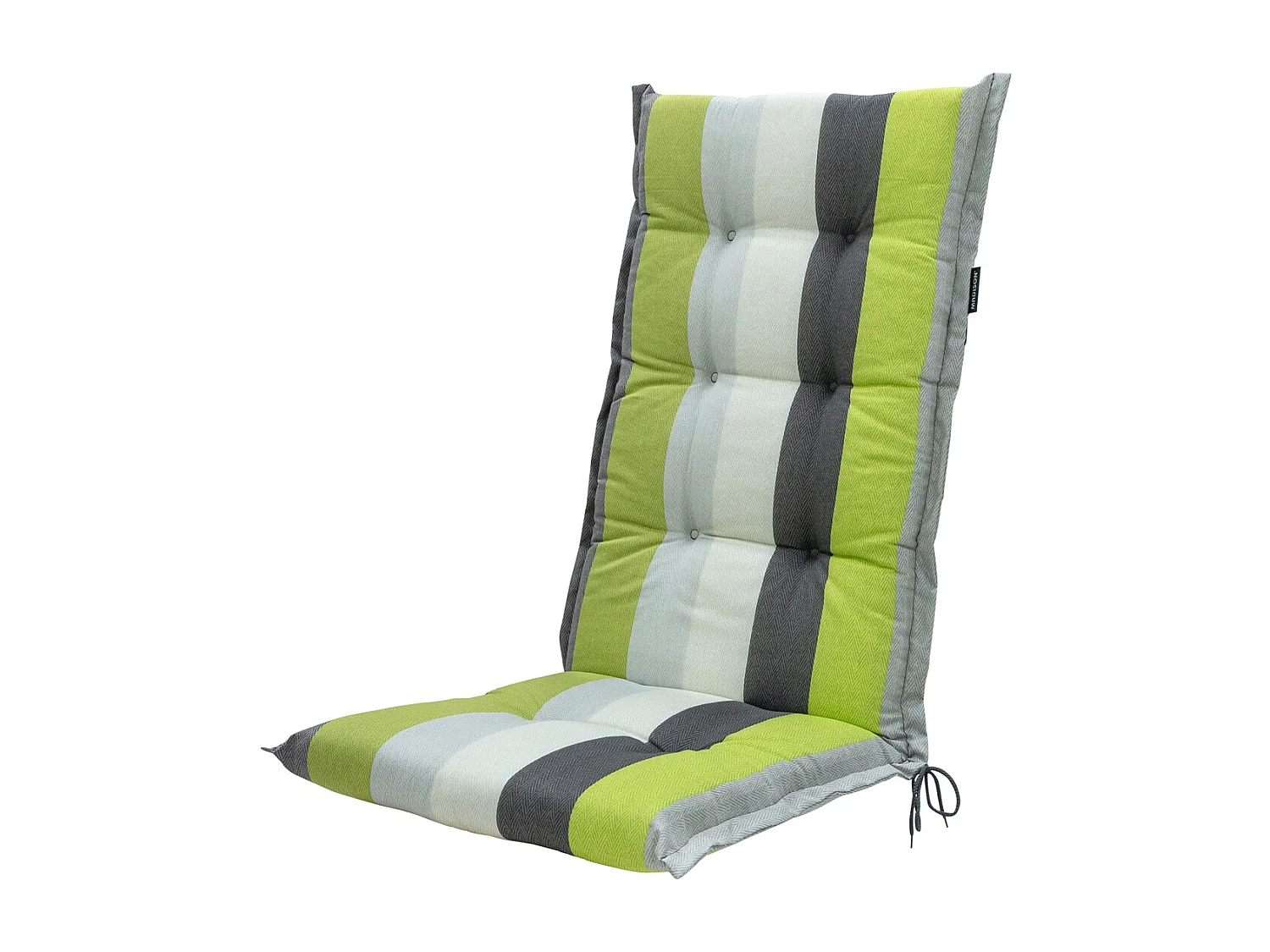 Cojín para silla de jardín con respaldo alto Victoria verde - Aprox. 123x50 cm - Juego de 4