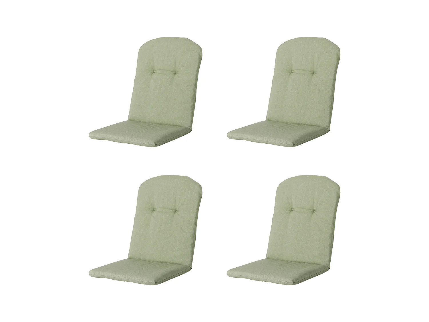 Coussin de fauteuil haut Panama sauge - Env. 96 x 45 cm - Lot de 4