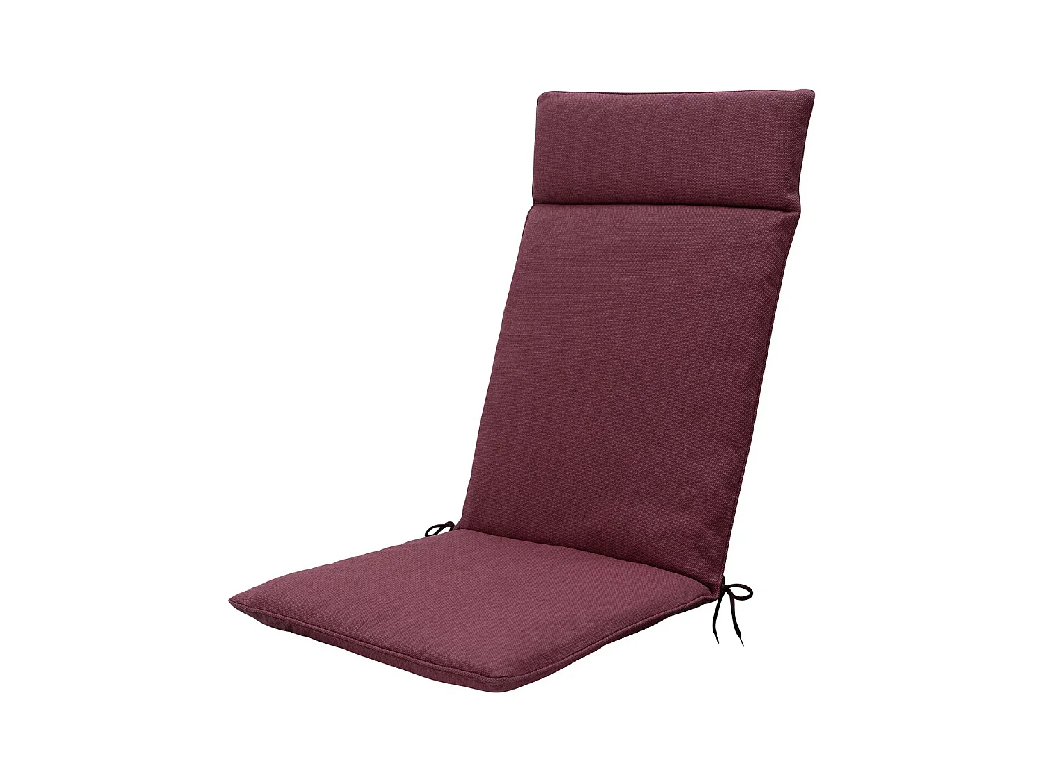 Coussin de chaise de jardin dossier haut Bordeaux toile éco+ - Environ 120 x 50 cm - Lot de 4