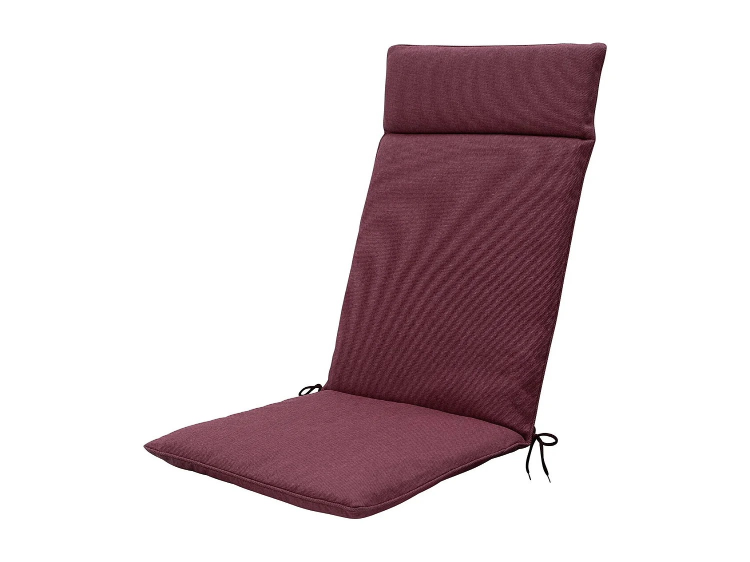 Coussin de chaise de jardin dossier haut Bordeaux toile éco+ - Environ 120 x 50 cm - Lot de 4