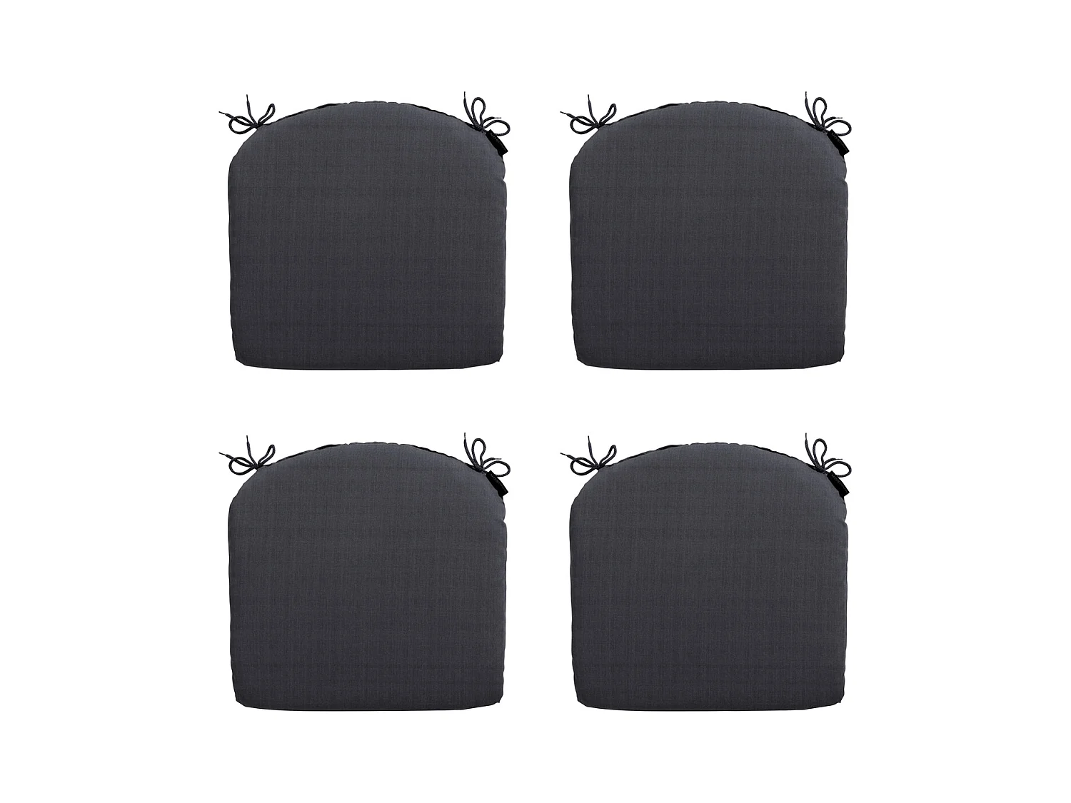 Coussin d'assise Basic noir - Environ 46x48 cm - Lot de 4