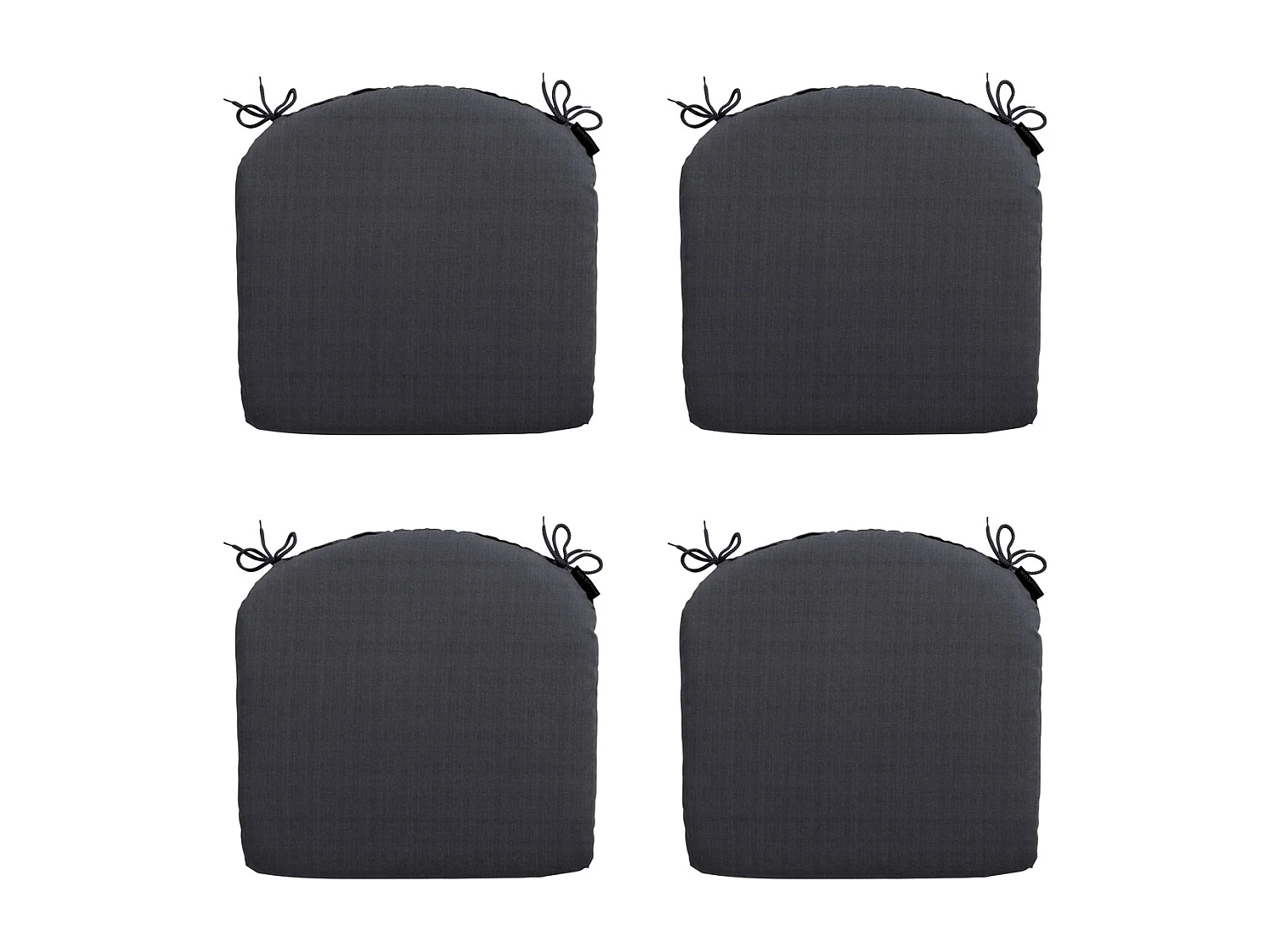 Coussin d'assise Basic noir - Environ 46x48 cm - Lot de 4