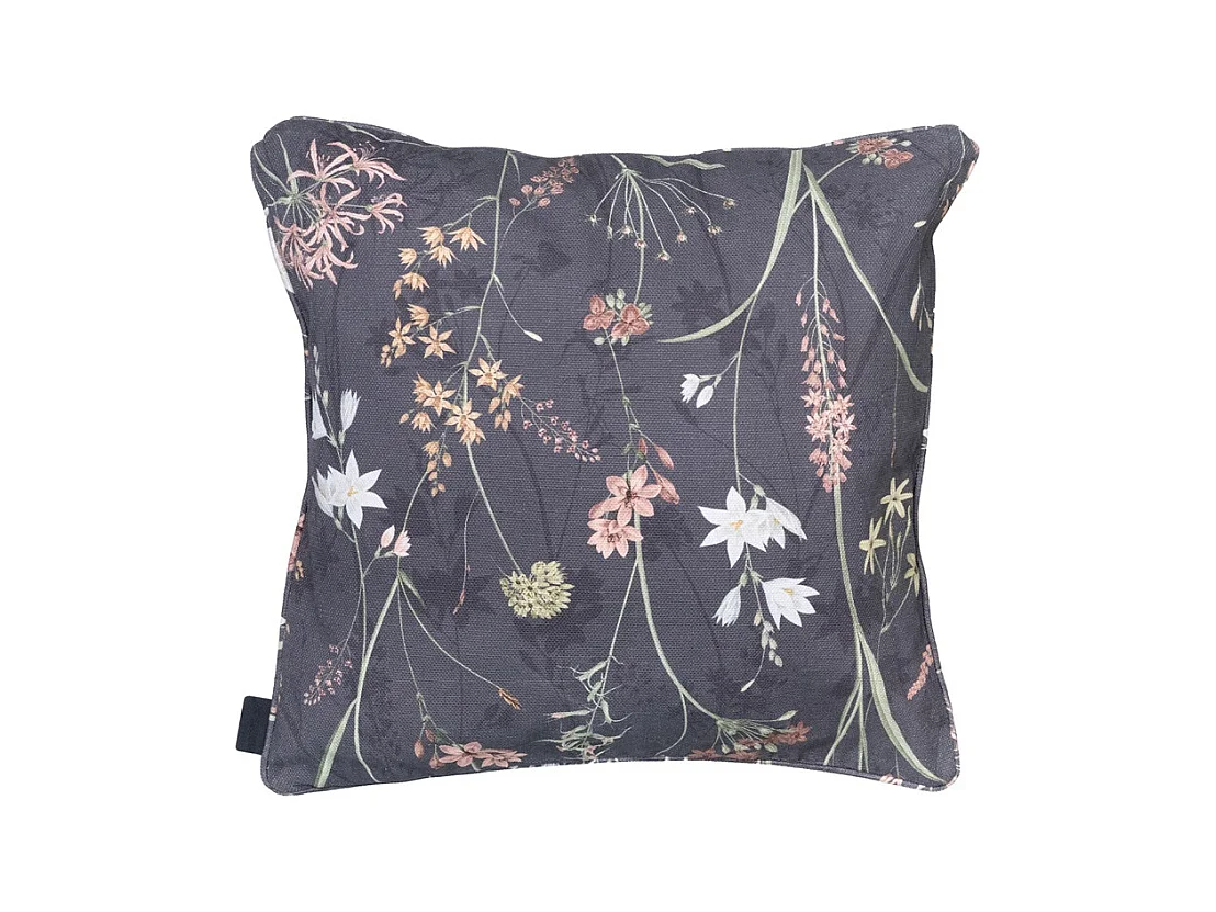 Coussin décoratif Donna gris toile éco+ - Environ 50 x 50 cm - Lot de 4