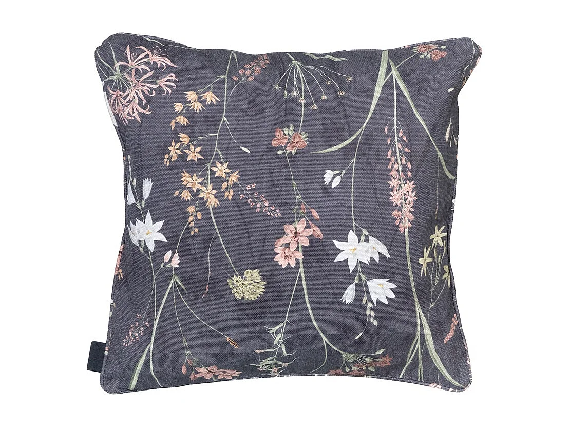 Coussin décoratif Donna gris toile éco+ - Environ 50 x 50 cm - Lot de 4
