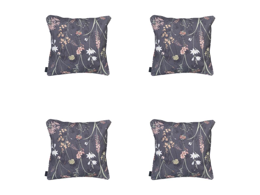 Cojín decorativo Donna lona eco+ gris - Aprox. 50x50 cm - Juego de 4