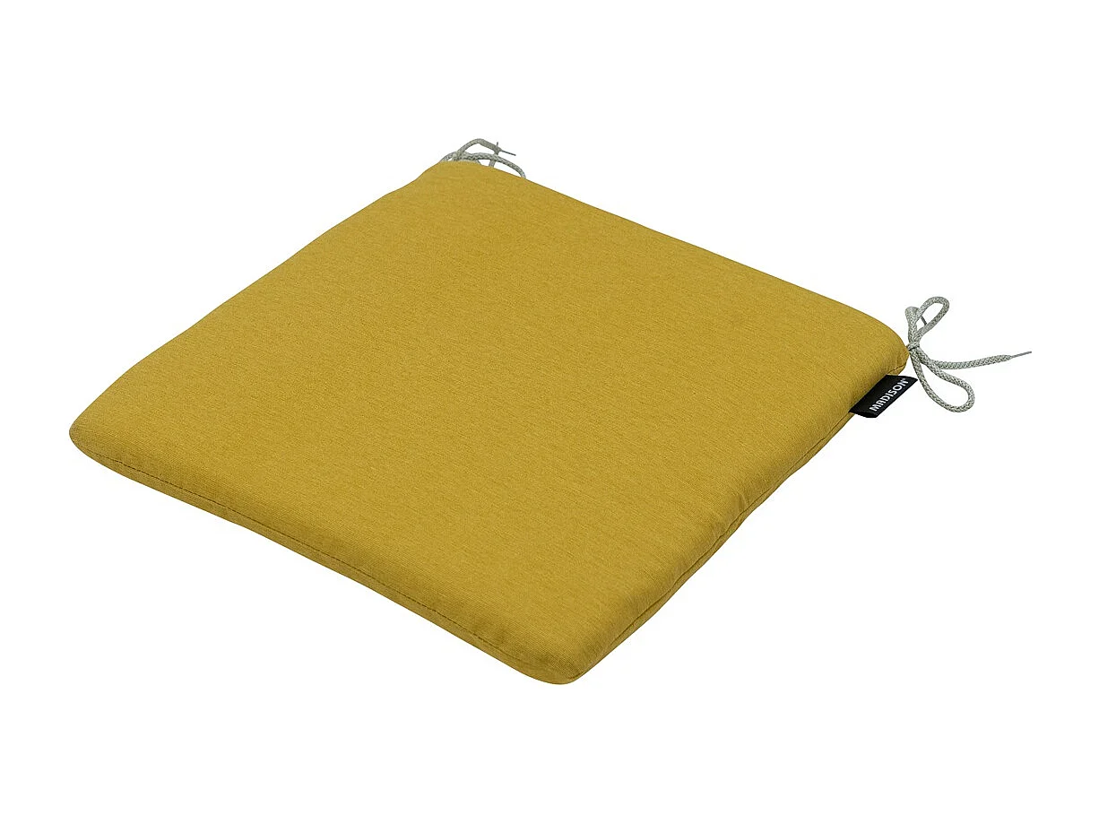 Coussin d'assise Panama moutarde - Environ 40 x 40 cm - Lot de 4