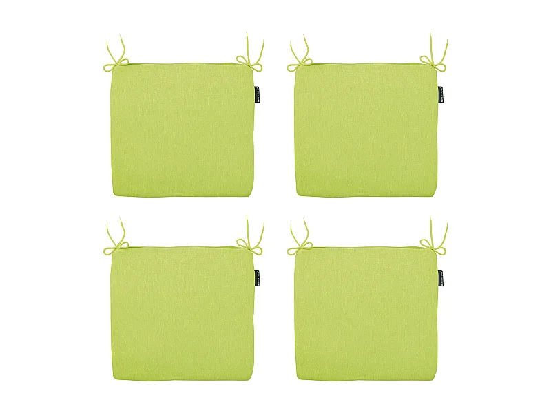 Coussin d'assise Panama citron vert - Environ 40 x 40 cm - Lot de 4