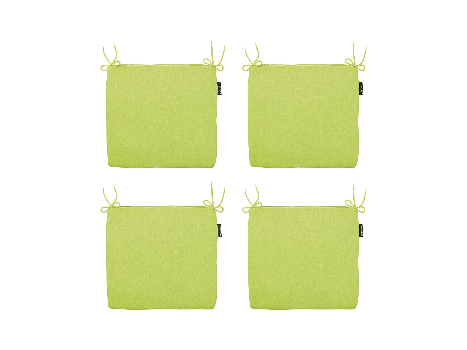 Coussin d'assise Panama citron vert - Environ 40 x 40 cm - Lot de 4