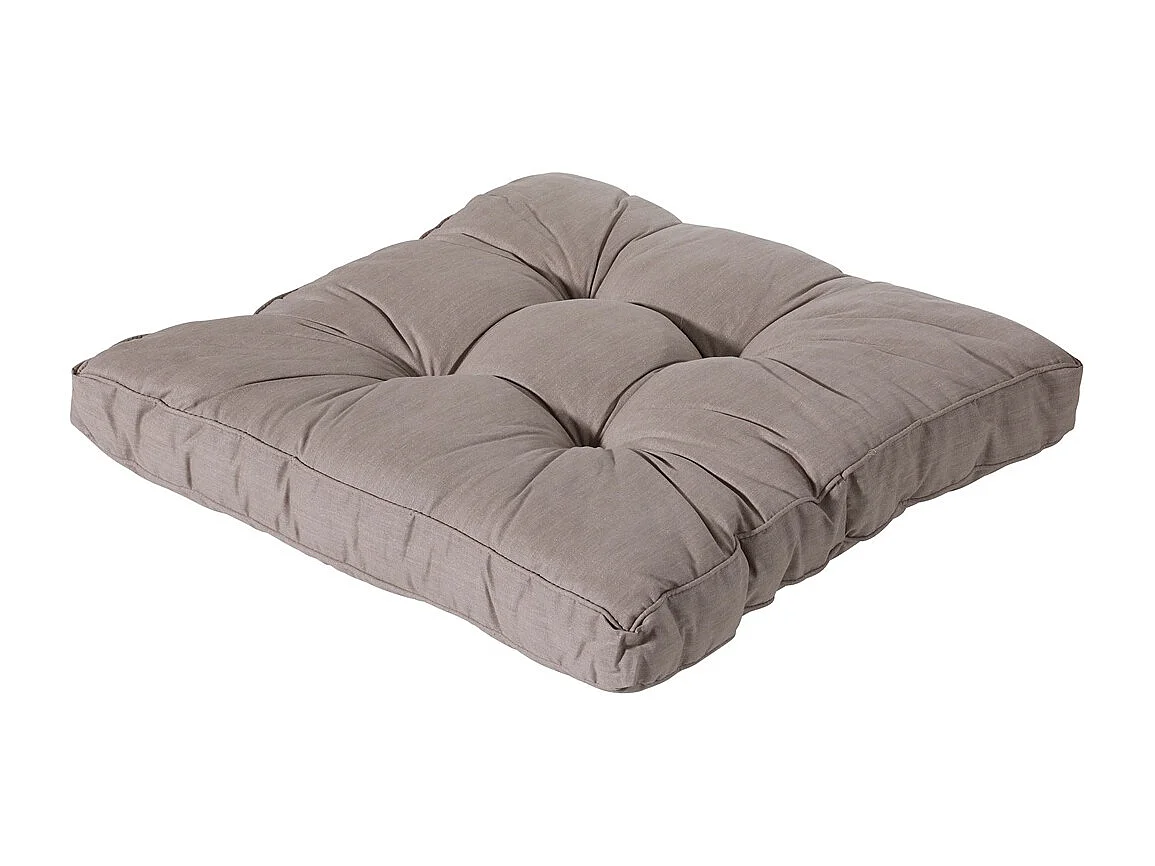 Coussin d'assise Florance Basic taupe - Environ 60x60 cm - Lot de 2