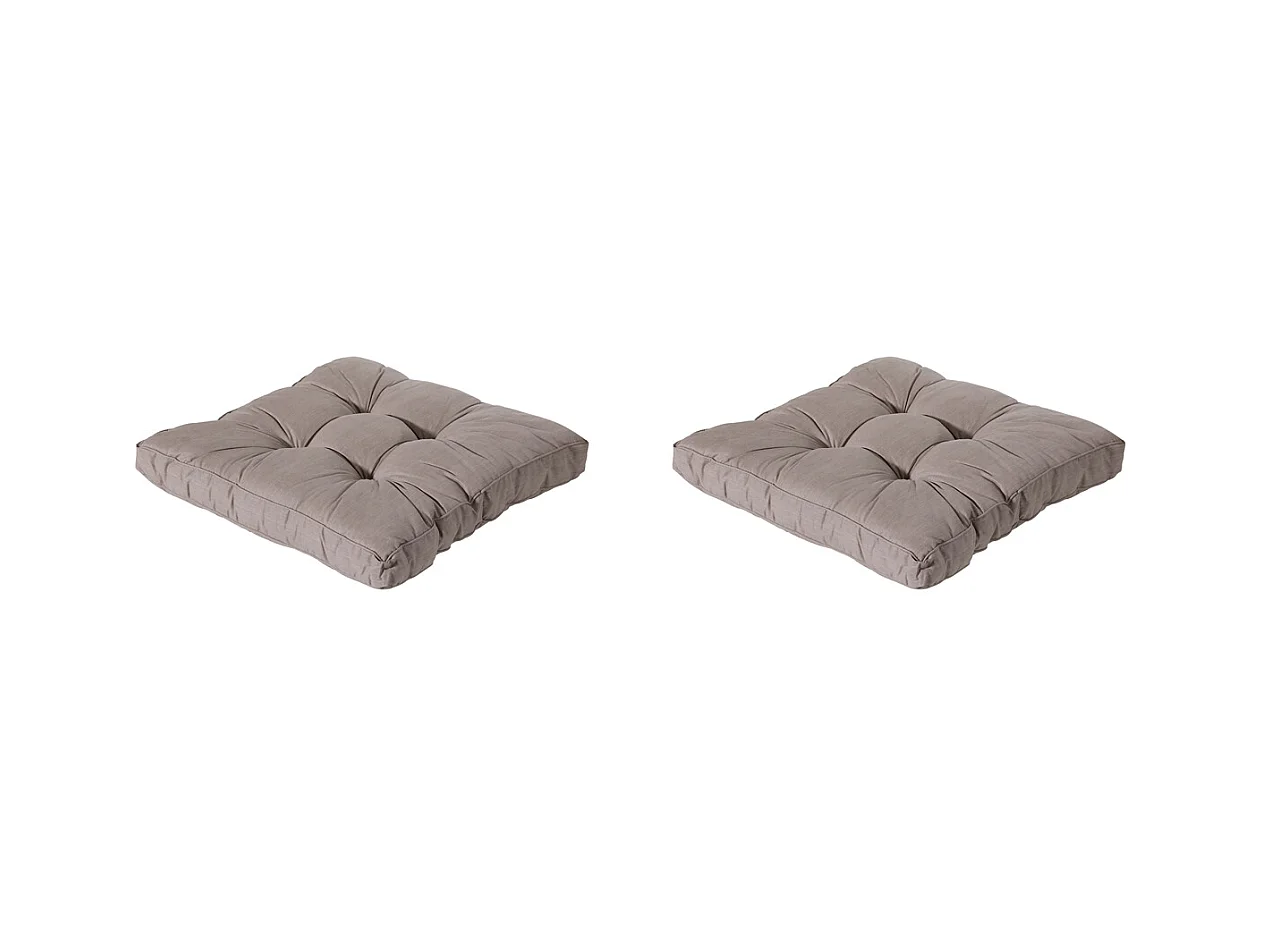 Coussin d'assise Florance Basic taupe - Environ 60x60 cm - Lot de 2