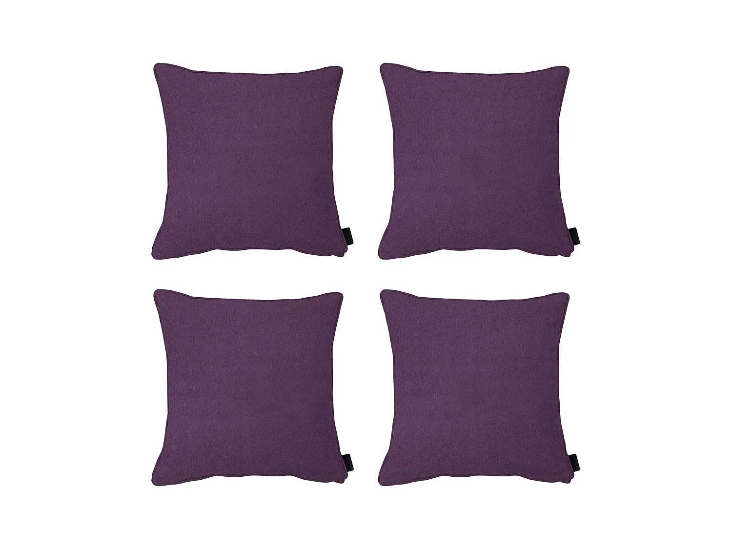 Coussin décoratif Panama violet - Env. 60x60 cm - Lot de 4