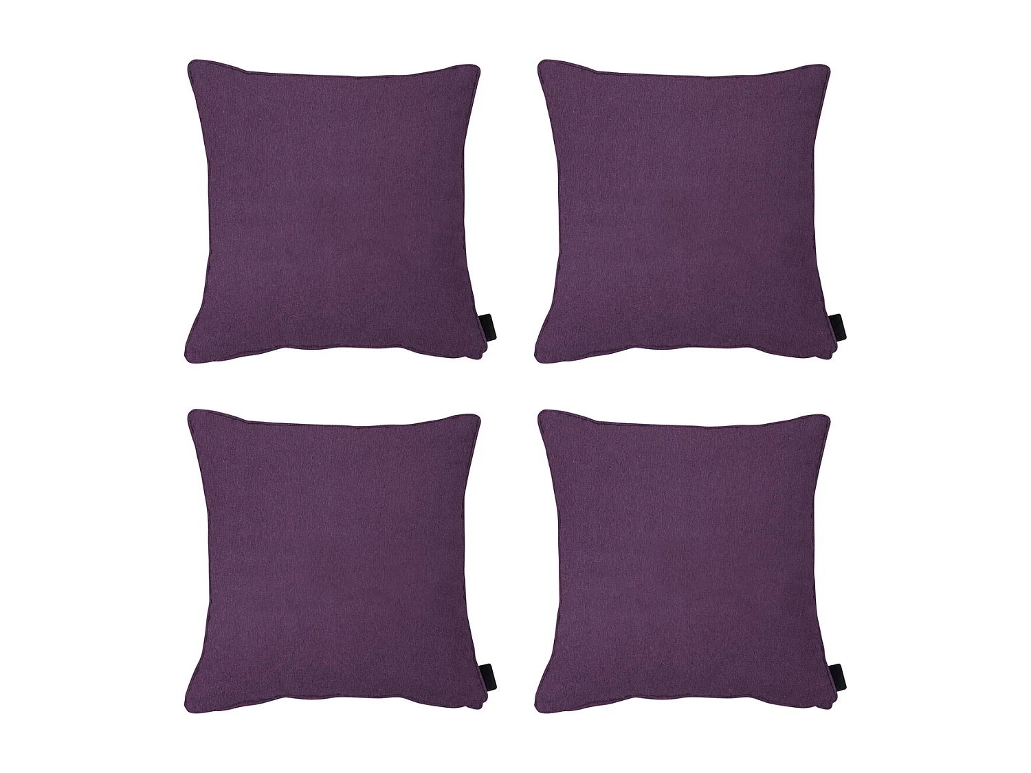 Coussin décoratif Panama violet - Env. 60x60 cm - Lot de 4