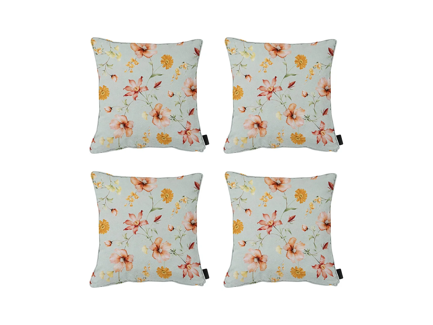 Coussin décoratif Florina orange - Environ 50x50 cm - Lot de 4