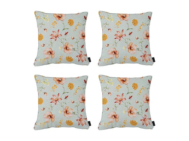 Coussin décoratif Florina orange - Environ 50x50 cm - Lot de 4