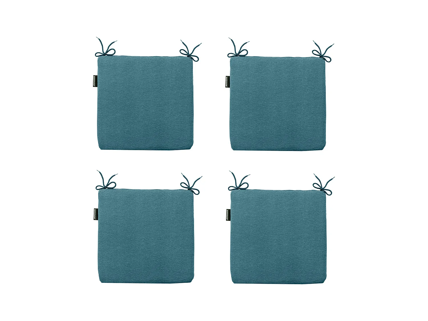 Coussin d'assise Panama bleu mer - Environ 40x40 cm - Lot de 4