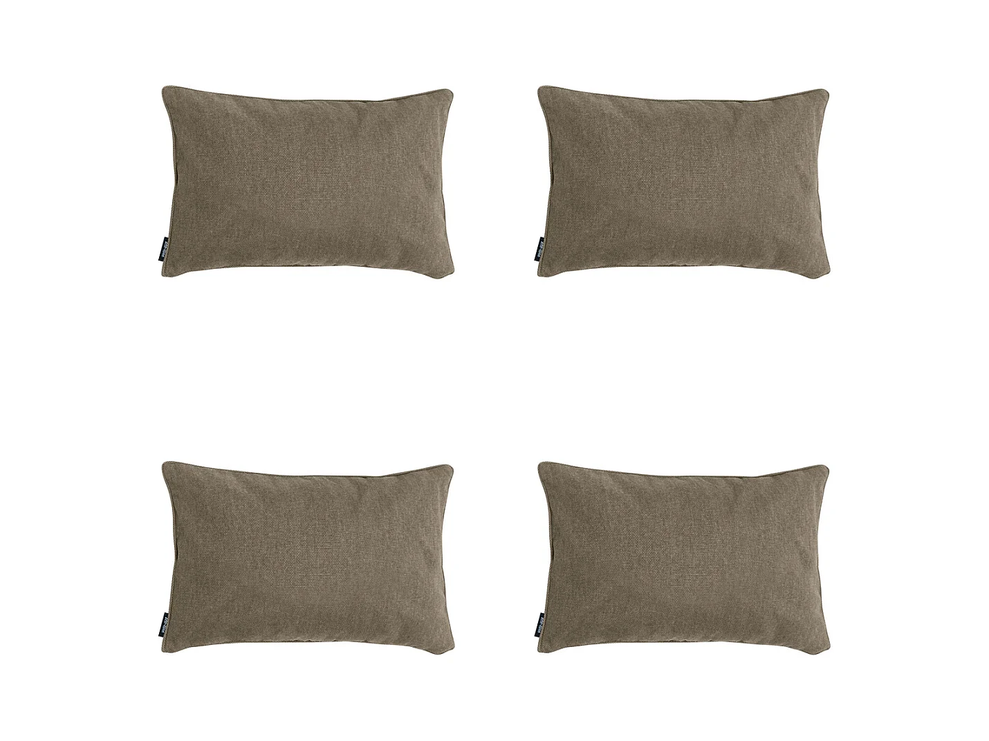 Coussin décoratif en toile taupe éco+ - Env. 30x50 cm - Lot de 4