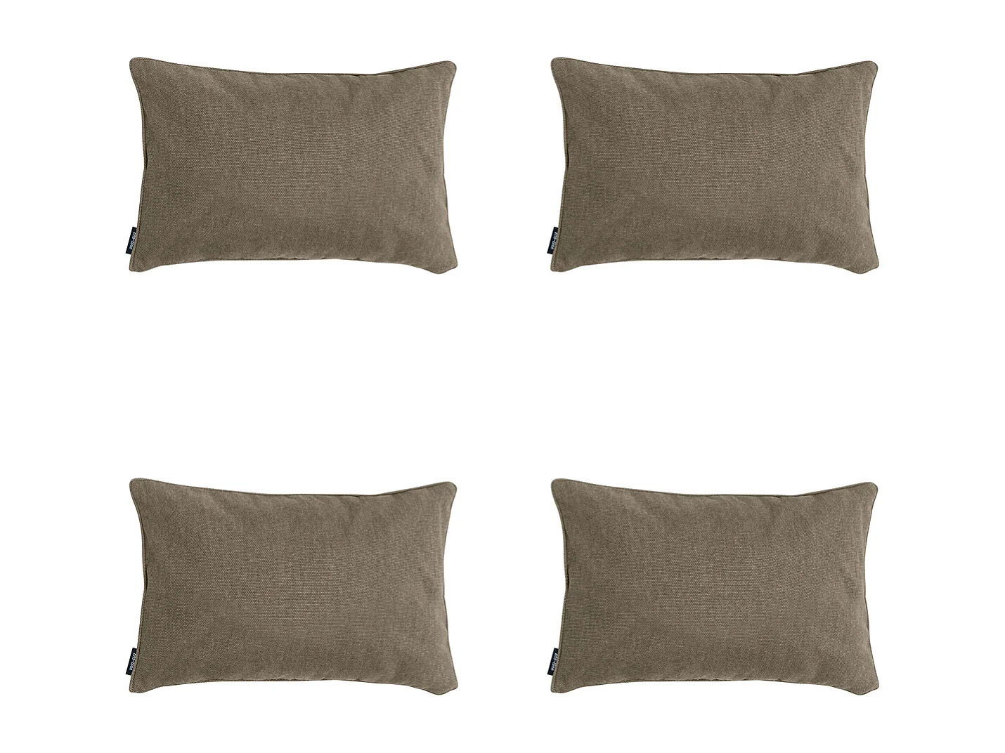 Coussin décoratif en toile taupe éco+ - Env. 30x50 cm - Lot de 4